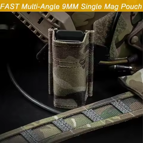 SinglePistol Mag Pouch, Nylon Magazine Pouch 9mm with Quick Release Magazine Pouch Insert For GL 17 