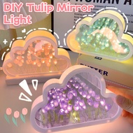 flower lights lamp lamp shade bedroom night light dim light Mini Tulips Mirror Creative Diy Led Lamp