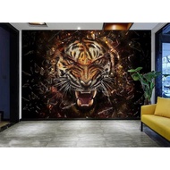 T Tiger Background Wallpaper Bar Office Tattoo Shop Domineering Wallpaper Three-Dimensional Personal