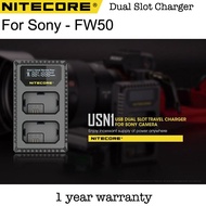 NITECORE USN1 Sony NP-FW50 Dual Slot USB Travel Charger for Sony FW50 Batteries