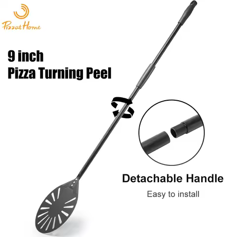 PizzAtHome 7/8/9 Inch Pizza Peel 45/47 inch Long Handle Pizza Turning Peel Pizza Shovel Laser Logo P