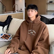 【Coffee color Plus Size M-8XL】American style Originality Teenage Trend Letters print Oversized Hoodi