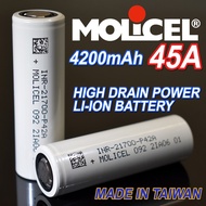 ORIGINAL taiwan Molicel P42A INR 21700 4200mAh 45A High drain power tool vape Li-Ion 3.7V 4.2V Recha