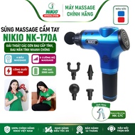Nikio NK-170A handheld massage machine gun - 4-head massage machine, 6 relaxing massage intensities 