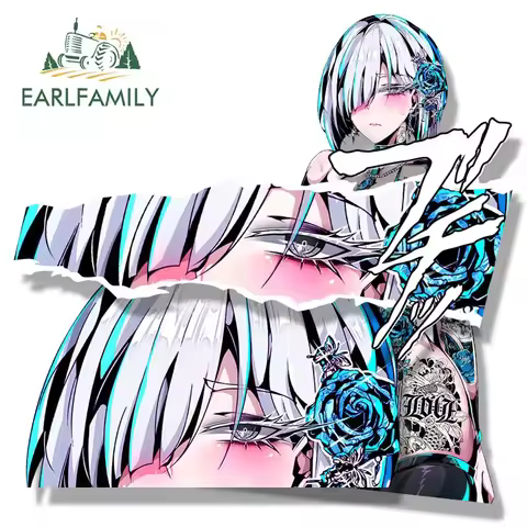 EARLFAMILY Cheongsam Fiona Frost Fanart Car Sticker Anime Sketch Waifu Decal JDM Gyaru Girl Peeker S