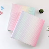 A5 Wide 3rings Rainbow Color PU Leather Photocard Binder Photo Album Storage Book For K-pop Random P