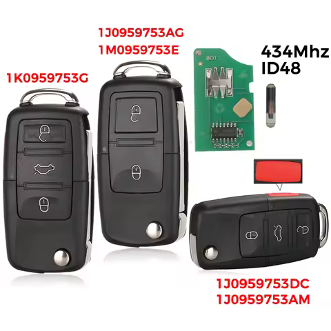 jingyuqin 2/3/4 Buttons 315/434MHz Folding Car Remote Key id48 For VW For SEAT Altea Ibiza Leon Tole