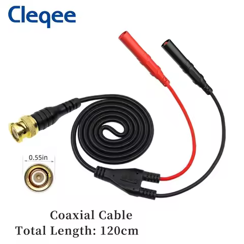 Cleqee P1065 Gold plated Pure Copper BNC Male plug to 4mm Safe Straight Banana Plug Oscilloscope Tes