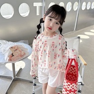 2025 Children's Fashion Casual Long-Sleeved Sunscreen Clothing Girls Rabbit Full Print t-Shirt Cloth