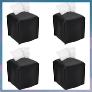 (XCTS) 4X Tissue Box Cover Holder Square PU Leather Tissue Box Roll Paper Dispenser for Bathroom Dre