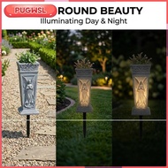 [pugwsl] Cemetery Vase, Memorial Gift, Resin Vase for Artificial Flowers with Metal Tips, Creative A