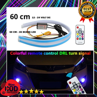 Lampu LED DRL Alis Flexible 60 CM Flexibel 60CM RGB Remote Mobil  (innova fortuner avanza xenia rush