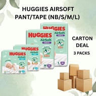Huggies Airsoft Daipers Tape /Pant Carton Deal (NB/S/M/L) (newborn/small/medium/large)