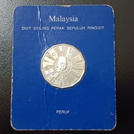 Silver PROOF COIN 1980 10 Ringgit RMK3 Original