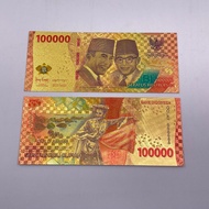 Indonesia Nissia Gold Foil Banknotes Japanese Comics One Hugh Brother Kumamon Japanese Yuan 0,000 Go
