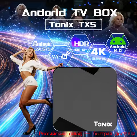 Original Tanix TX5 Android14.0 TV Box Amlogic S905Y5 Quad Core Chip AV1 BT5 2.4G&5G Wifi 4K HD Set T