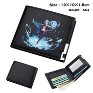 Genshin Impact Men S Women S Purse Cartoon Wallets Bifold Personal PU Leather Wallet Card Holder Car