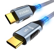 Thunderbolt 5ケーブル、高速80Gbps、120Gbps帯域幅、PD 240W、16K@60Hz、8K@60Hz、4K@540Hz、USB Cビデオディスプレイケーブル、Thunderbo