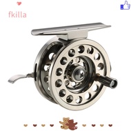FKILLA Ice Fishing Reels, Silver Lightweight Fly Fishing Reel, Durable Fishing Accessories Aluminum 