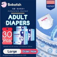 Bobofish Japan Adult Pants Large 30pcs Diapers for Adult Antibacterial Diapers Large 10pcs*3packs