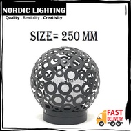 Nordic Lightings 250mm Outdoor Ball Pillar Light Weatherproof Outdoor Garden Gate Lamp Lampu Tiang Pagar (6688-250)