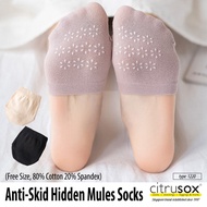 CITRUSOX Anti-Skid No-Show Front-Half Mule Socks (Free Size) #1220