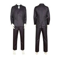 Addams Family Cosplay Costume Wednesday Gomez Black Suit Cosplay Halloween Costume NS