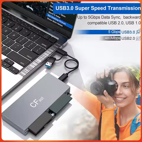 CFast Card Reader 5Gbps Memory Stick Pro Duo Adapter USB 3.0 USB C USB C CFast 2.0 Card Reader for C