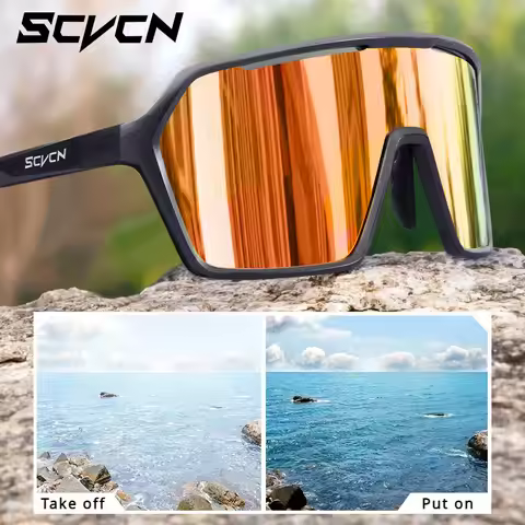 SCVCN Polarized Sunglasses Cycling Glasses Fashion for Men Photochromic Women Bike Road Bicycle Eyew