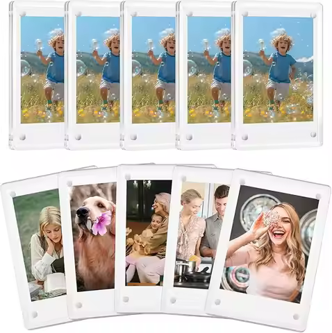 10/20/15/5Pack Acrylic Refrigerator Magnet Picture Frames,Mini Frames for Instant Photos,2.36x3.54In