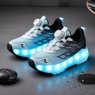 Cool USB Charging LED Heelys Shoes for Boys and Girls Kasut LED Heelys Bercas USB Hebat untuk Kanak-