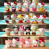 ของเล่นตุ๊กตาขยับแขนขาได้อะนิเมะ Sanrio Hello Kitty 6ชิ้น/เซ็ตตุ๊กตาน่ารัก Kuromi mymelody cinnamorol ตุ๊กตาเด็กเด็กของขวัญคริสต์มาส