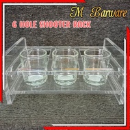 [MBarware]12Pcs 60ml Classic Shot Glass/6 Hole Shooter Rack/Shooter Tray