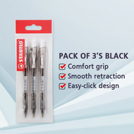STABILO liner 308FW Fine Ballpoint Pen for Writing - Blue/Red/Black (3 Pcs Set/10 Pcs Box)