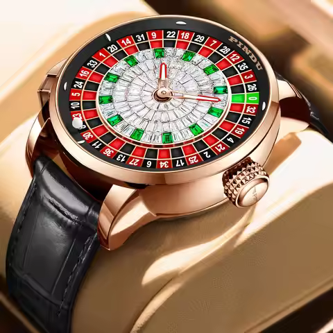 PINDU Design New NH35A Mechanical Watch Men Button Rotation Russian Roulette Game Sapphire Mirror Di
