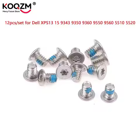 12pcs Laptop Bottom Case Screws For Dell XPS 13 15 9343 9350 9360 9370 9380 7390 9550 9560 5510 Seri