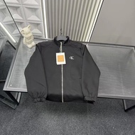 New Jacket Recommended⭐CK Embroidered Letter Logo Front Shoulder Stand-Up Collar Jacket Three Standa