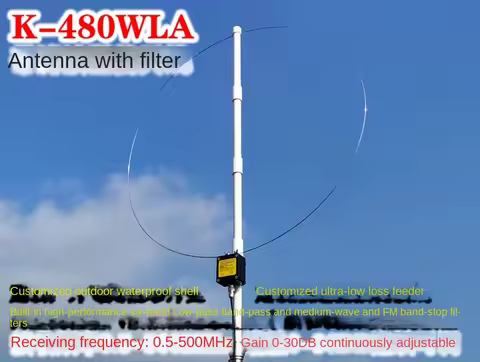K-480WLA Medium/Short Wave/FM/Airband /UHF /VHF HF Full Band Antenna SDR LOOP Small Loop Short Wave