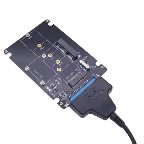M2 mSATA to USB Adapter M2/mSATA to SATA Riser Board + SATA to USB3.0 Cable Converter External mSATA