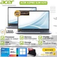 LAPTOP DESIGN GAMING ACER ASPIRE 3 A315-58-59FW [Core i5-1135G7/8GB/2562GB SSD/Iris Xe/15.6"FHD (Silver)] - BARU BERGARANSI FREE TAS EXCLUSIVE