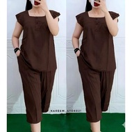 Setelan Bangkok 7/8 Rayon Premium Adem | One Set Jumbo Rayon Twill LD 120 Kancing 3 Polos / Setelan 