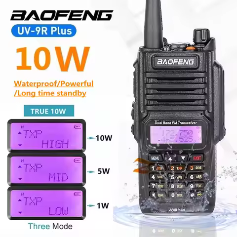 2024 Baofeng UV9R Plus Waterproof Walkie Talkie UV-9R plus Dual Band Portable CB Ham Radios FM Trans