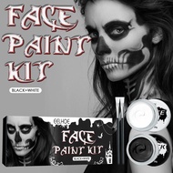 Halloween Face Body Paint Kit Black White Color Halloween Up Cosmetic Party Make H5c8