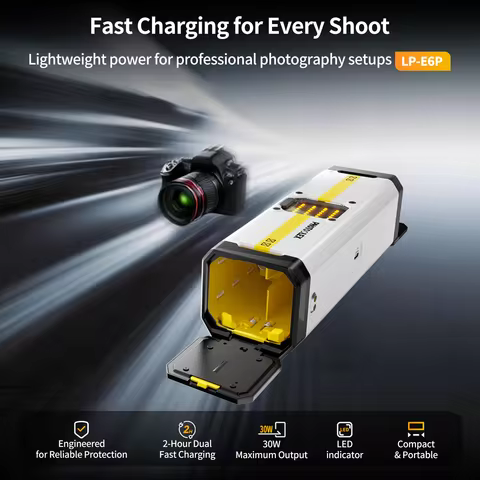 PHOTOOLEX BB4/BB2 Camera Battery Charger Fast Charging Portable Storage Case For NP-FZ100/LP-E6P/EN-