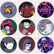 58MM Spooky Month Soft Button Pin Friday Night Funkin Skid and Pump Brooch Badge Bag Accessories Gif