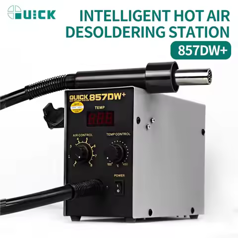 QUICK 857DW+ Intelligent Dual Eddy Current Hot Air Desoldering Station for SMD PCB BGA Welding Repai