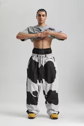 Gsou Snow 2025 Unisex Loose Fit Cargo Ski Pants - Waterproof Windproof Snowboard Trousers for Men & 