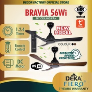 DEKA FIERO Fan FIERO BRAVIA 56Wi 56 Inch 3 Blades 12 Speed Forward + Reverse DC Motor Remote Control
