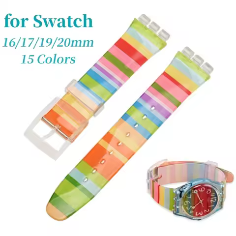 Watch Band for Swatch Strap Silicone Watch Band 17mm 19mm 20mm Rubber Strap16MM Waterproof Sports Br