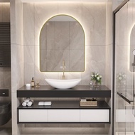Q-6/H1F2X Light Luxury Stone Plate Bathroom Cabinet Combination Solid Wood Washbasin Bathroom Cabine